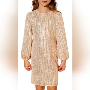 Grace Karin Sequin Gold Kids Dress